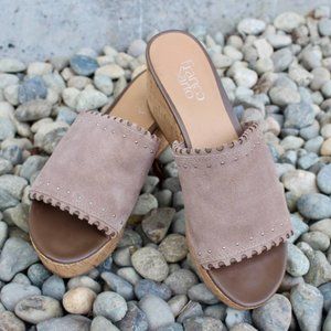 Franco Sarto Faine Slip-On Suede Wedge Sandal